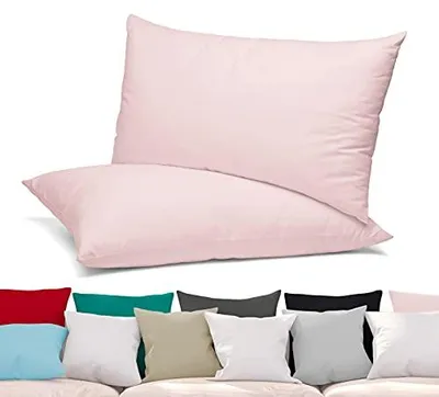 Produktbild von Beautex 2er Set Kissenbezug, Kissenhülle aus Baumwolle, Premium Jersey 160g/m²,Rosa,50x50cm