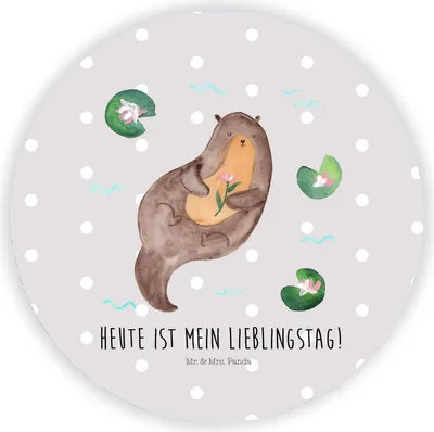 Produktbild von Mr. & Mrs. Panda magnet Otter Seerose - Grau Pastell - Geschenk, Lieblingstag, Seeotter, Wasser, für fotos, Kühlschrankmagnet, whiteboardmagnet, kühlschrank, Fluss