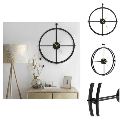 Obrázok produktu pre vidaXL Nástenné hodiny čierne 52 cm železné - Nástenné hodiny