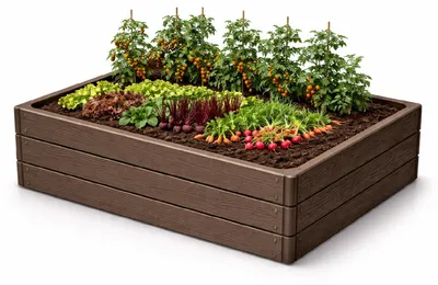Obrázok produktu pre Vysoký záhon BASE WOODY ECO WOOD 75,6 cm, rustikálny tehlový