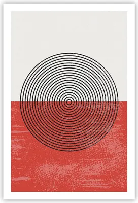 Produktbild von Poster - Poster ohne Rahmen - Abstraktion Weiß-Rot Kreise - 61x91,5 cm - Wand Bild - Wanddeko - Wandbilder - Kunstposter - Wandposter - Bilder - Kunstdruck - Wanddekoration - Wandbild P2XPA61x91-4370