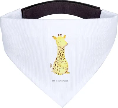 Produktbild von Mr. & Mrs. Panda Bandana Giraffe Zufrieden - Weiß - Geschenk, Glück, Abenteuer, Dreieckstuch, Halstuch für Hund, Hunde Hals Tuch, Hundeschal, Afrika