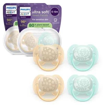 Produktbild von Philips AVENT Schnuller SCF091/49 ultra soft, Ultraweicher Schnuller, Kieferorthopädisch, Silikon, Junge/Mädchen, Spülmaschinenbeständig