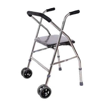 Zdjęcie produktu dla Składany chodzik, lekki rollator, regulowana wysokość, pomoc dla seniorów, stabilny chodzik, antypoślizgowa pomoc pielęgnacyjna, model 2-kołowy