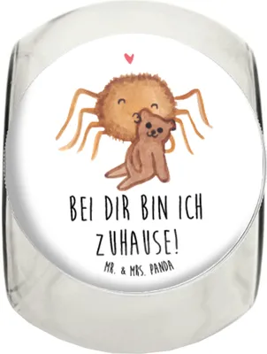 Produktbild von Mr. & Mrs. Panda keksglas Spinne Agathe Teddy L 870ml - Weiß - Geschenk, Treue, Vorratsbehälter, Liebesbeweis, Verliebt, Kaffeedose, Miteinander, glasbehälter, Bonboniere