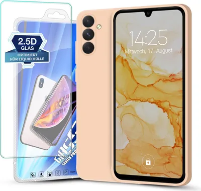Produktbild von Hülle für Samsung Galaxy A55 5G mit 9H Displayglas Displayschutz Plus Case Cover Bumper Silikon Softgrip Schutzhülle Farbe: Rosa