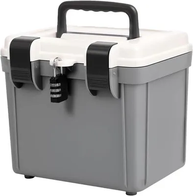 Image de Armoire de rangement portable avec serrure, organiseur portable, 21,5 x 19 x 18 cm, grande capacité