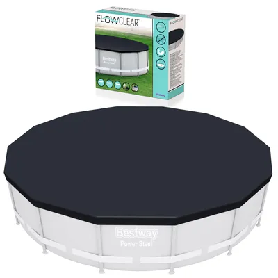 Produktbild von BESTWAY Frame Pool Swimmingpool Schutz Abdeckung Abdeckplane Cover Ø 427cm
