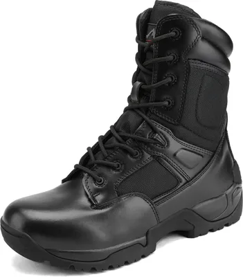 Produktbild von NORTIV 8 Herren Militär Einsatzstiefel Security Tactical Boot Zipper Stiefel Kampfstiefel Springerstiefel Schuhe Farbe: SCHWARZ Größe:44