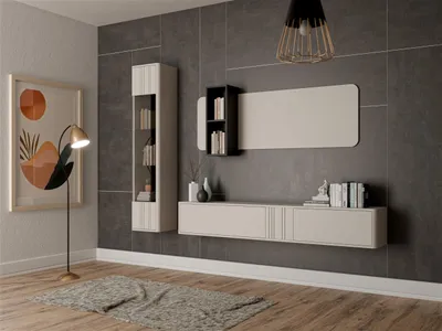 Produktbild von Furniture24 Wohnwand Philippe 2 Wohnzimmerset Tv Wand Fernsehwand - Kaschmir