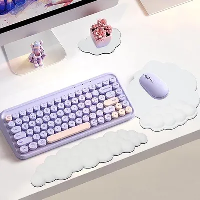 Productafbeelding van Handpalmsteun toetsenbord 3-in-1 - witte ergonomische polssteun - muismat en armsteun - comfort voor pc en gaming