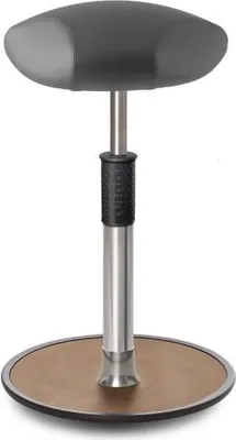 Produktbild von Sitz- Stehhocker Free Tall Triangel skai Kunstleder Grau Chrom /Natur.
