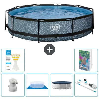 Obrázek produktu pro Exit Pool Rund – vzhled kamene – 360 x 76 cm – 7dílný  S268