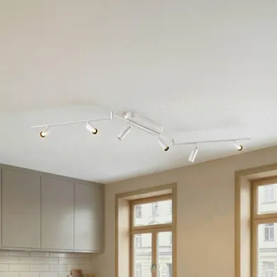 Immagine prodotto di Lindby Plafoniera LED Eldrin, 6 luci, faretti, bianco