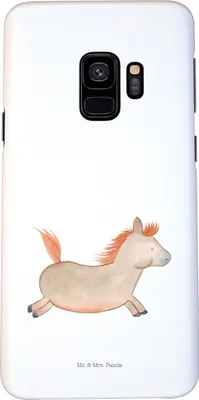 Produktbild von Mr. & Mrs. Panda Samsung Galaxy S9 Handyhülle Pferd Springen - Weiß - Geschenk, Handy Schutzhülle, Pferdestall, Stall, Pony, Bauernhof, Handycover, Pferde, Cover, Hülle