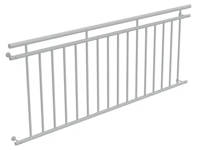 Produktbild von HAGO24 Französischer Balkon Fenstergitter Geländer Stahl Stabgeländer Weiß 225x90cm Julietbalustrade Scheinbalkon Vorstellbalkon Brüstungsgitter Austrittsbalkon