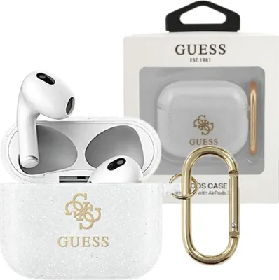 Obrázok produktu pre Kryt Guess Gua3Ucg4Gt Airpods 3 Transparent Glitter Collection