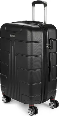 Image de BRUBAKER Valise de voyage Miami - Valise à roulettes extensible à coque dure avec serrure à combinaison et 4 roulettes - Trolley valise 43 x 66,5 x 28,5 cm, L, Noir