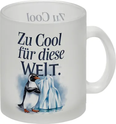 Produktbild von Zu cool für die Welt Pinguin mit Sonnenbrille Glas Tasse