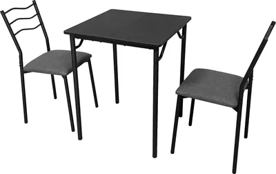 Produktbild von Tischgruppe Thora 2-Sitzer, quadratisch, schwarz, Tisch 60x75x60 cm, Sitzhöhe 45 cm