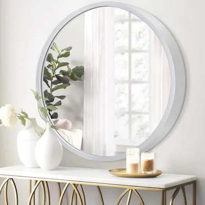 Produktbild von Runder Wandspiegel 50 cm für Badezimmer und Wohnzimmer