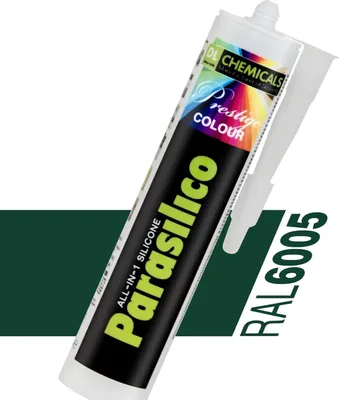 Produktbild von Sanitär Silikon Parasilico AM-85 – neutralvernetzender Silikon-Dichtstoff, schimmelhemmend & dauerelastisch, für Bad & Küche, innen & außen, UV- und witterungsbeständig (1x Kartusche, Grün (Moosgrün) RAL 6005)