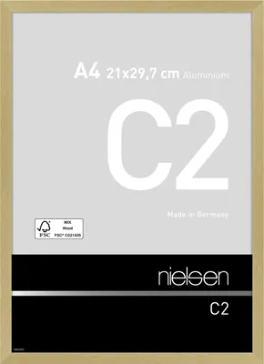 Produktbild von nielsen Aluminium Bilderrahmen C2, 21x29,7 cm (A4), Struktur Gold Matt