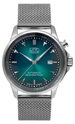 Produktbild von UMF Ruhla Autokinetic Herrenuhr Blaugrün / Silber - Automatik mit Edelstahlarmband - 1064M-3