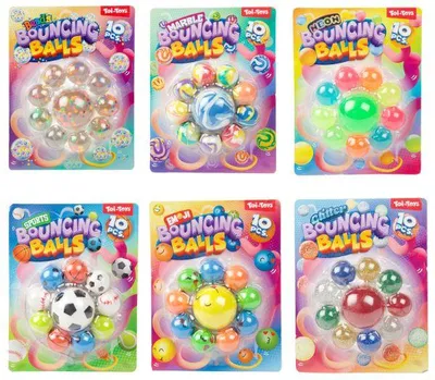 Immagine prodotto di Set di palline rimbalzanti Toi-Toys, giocattoli colorati, 10 pezzi