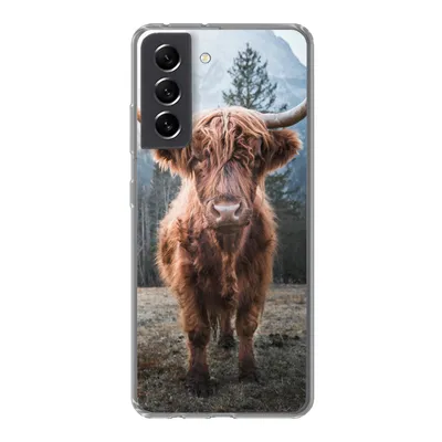 Produktbild von MuchoWow® Handyhülle Schutzhülle Hülle für Samsung Galaxy S21 FE Schottischer Hochländer - Kuh - Tiere - Berg - Natur Silikon Softcase Handy Hülle - Mobiltelefonhülle