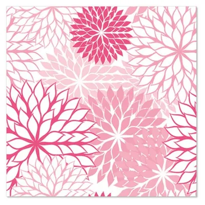 Produktbild von PAPSTAR Servietten 1/4-Falz, 25x25 cm rosa, "Floralies" | Folie (20 Stück)