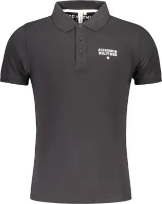 Produktbild von Schwarzes Herren Kurzarm-Polo mit Akademie-Design und Logo-Druck
