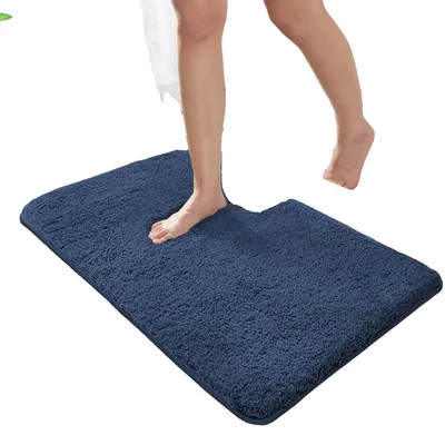 Obrázok produktu pre Kúpeľňová rohož, protisklzový povrch, rýchle vstrebanie vlhkosti, 600 mm x 900 mm, modrá