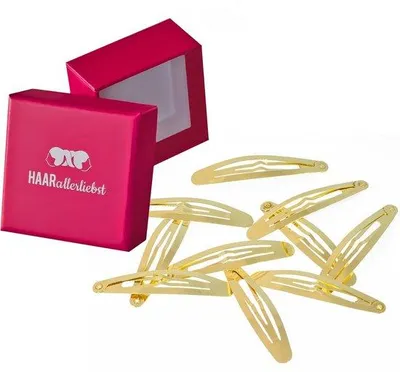 Produktbild von Goldschmiedehaarspeldset für Damen - 6 cm metallisch - 10 Stück - mit Kasten