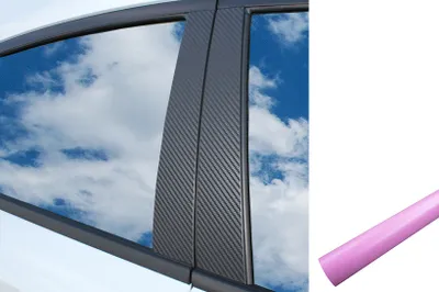 Produktbild von 6x PREMIUM A B C Säule Tür Leisten Auto Folie Set Rosa Matt für viele Fahrzeuge