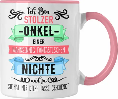 Produktbild von Trendation - Onkel Geschenk von Nichte Lustige Tasse Spruch Geschenke für Onkel Nichten Geschenkidee (Rosa)
