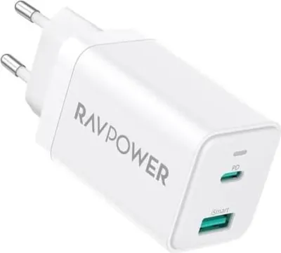 Obrázok produktu pre Nabíjačka RavPower RP-PC171, 45W, GaN PD, USB-C, USB-A, biela