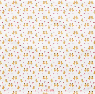 Produktbild von Mr. & Mrs. Panda Bandana Tuch Fuchs Blumen S - Weiß - Geschenk, Selbstliebe, Boho, Dreieckstuch, Halstuch, Schweißband, Foulard, Blumenliebe, Liebe, Haarband