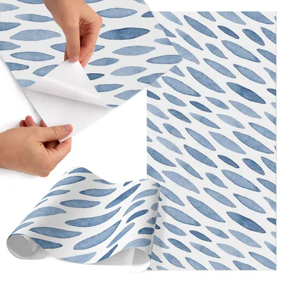 Produktbild von Möbelfolie 65x130 cm - Klebefolie Möbel - Selbstklebende Folie - Folie für Möbel - Möbelfolie Küche - Klebefolie Küche - Möbelfolie Schrank - Wasserdicht - Abwaschbar - Selbstklebend - Luftblasenfrei - Rückstandslos entfernbar - Künstlerische Pinselstriche