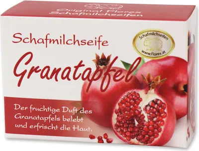 Produktbild von Florex Schafmilchseife Seifenstück Verpackt Granatapfel Naturprodukte 100g