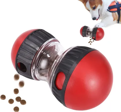 Produktbild von Interaktives Lernspielzeug für Hunde, automatischer Futterautomat, rot