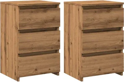 Produktbild von vidaXL Nachttische 2 Stk. Artisan-Eiche 40x35x62,5 cm Holzwerkstoff