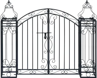 Image de Portillon ornemental de jardin Fer forgé 122x20,5x100 cm