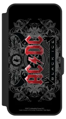 Produktbild von NIVOCASE Klapphülle für Samsung Galaxy A57 5G  Handyhülle aus Kunst Leder NIVOflip schwarz ACDC Black Ice Fanartikel