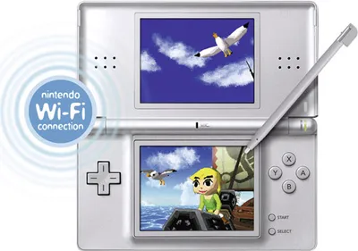 Produktbild von Nintendo DS Lite NDSL, Handheld-Spielekonsole, Silber, Gut, 133 x 73,9 x 21,5 mm (BxTxH), 218g, Touchscreen, Mikrofon, WLAN, GBA-kompatibel, bis zu 19 Std. Spielzeit