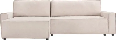 Immagine prodotto di Divano letto angolare in tessuto testurizzato "Montaigne" - 4 posti - Beige