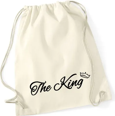 Produktbild von Huuraa Turnbeutel The King Krone 12 Liter Natural Baumwolle Rucksack Geschenkidee