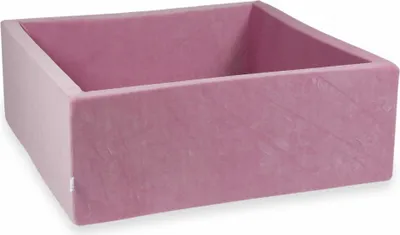 Obrázek produktu pro Kuličkový bazén 110x110x40cm sametový měkký růžový - Bez koulí / Bez koulí