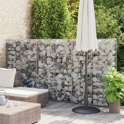 Produktbild von Gabionenwand mit Abdeckung Verzinkter Stahl 100×20×150 cm