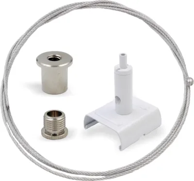 Produktbild von Abhängeset RAPID für Nordic Aluminium Global Trac Stromschienen, Ø 1,5 mm | Länge 3000 mm | weiß